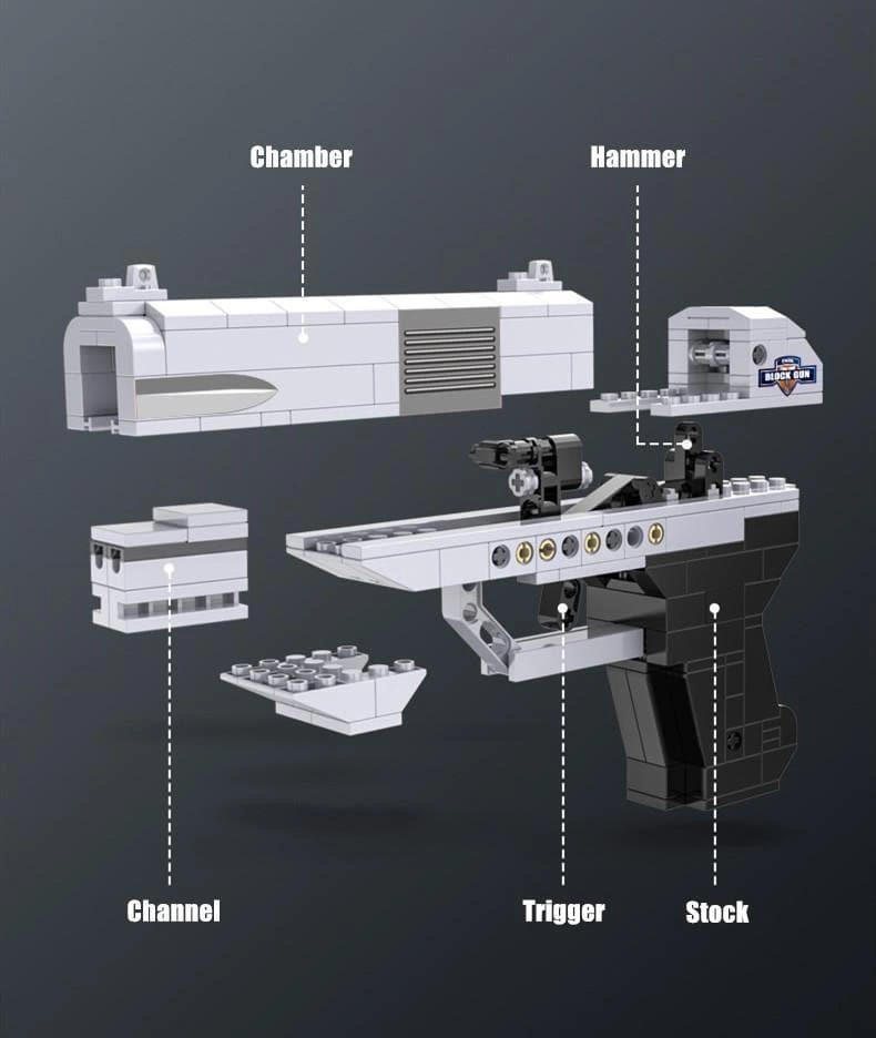 Epic 1:1 Double Barrel Pistol Building Block Set - Master the Build!